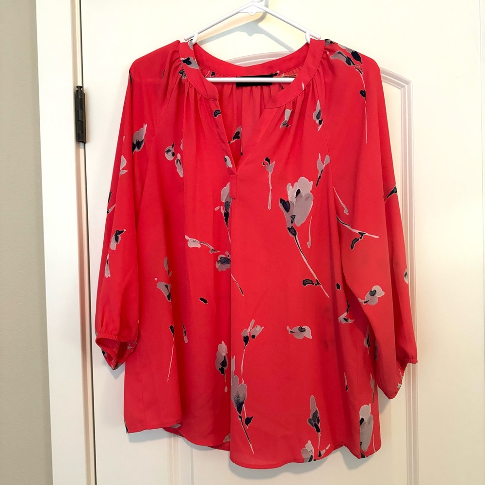 IVANKA TRUMP Floral 3/4 Sleeve Blouse
